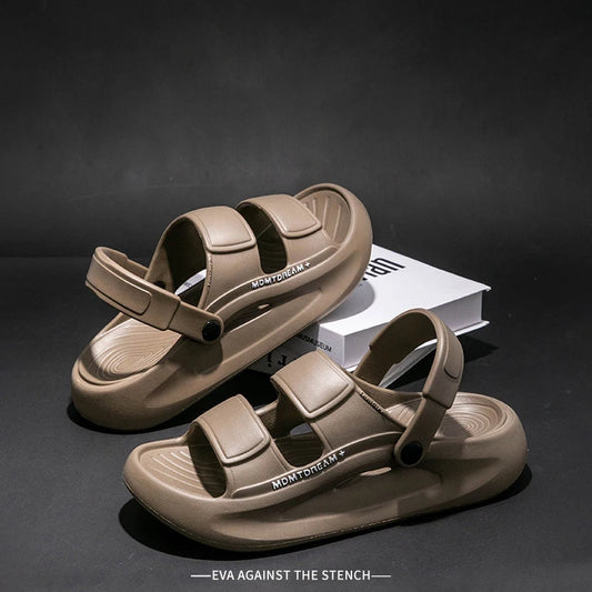 Men's Sport Slides with 5CM EVA Sole – Thick QuikFoam Beach Sandals
