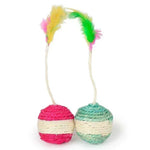 Interactive Sisal Scratching Ball with Feather for Cats