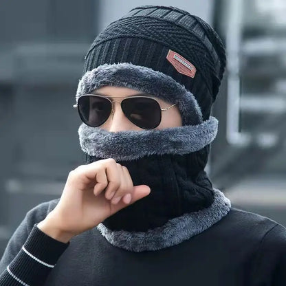 Winter Knit Hat & Scarf Set for Men