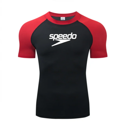 Men's UV Protection Surf Rash Guard Diving Suit Short Sleeve Swimwear