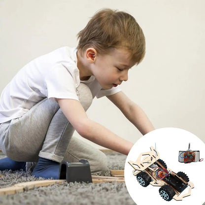 Kids Remote Control Electric Wooden Racing Toys