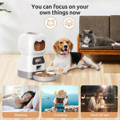 Smart WiFi Pet Feeder with Voice Recorder & Timer
