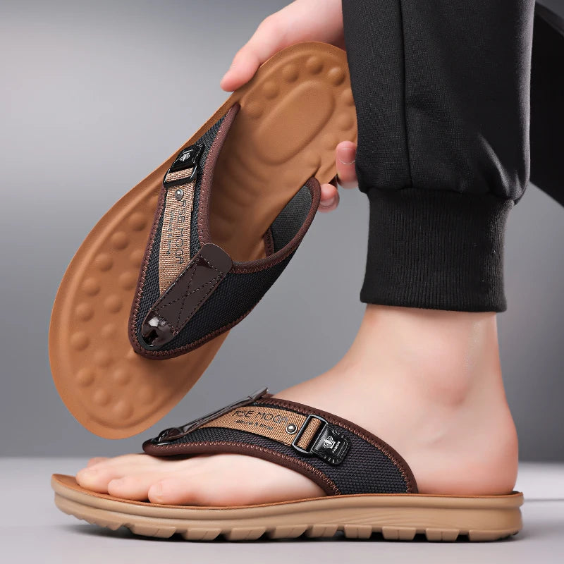 Men’s Summer Flip Flops – Fashion Non-Slip Outdoor Beach Slides