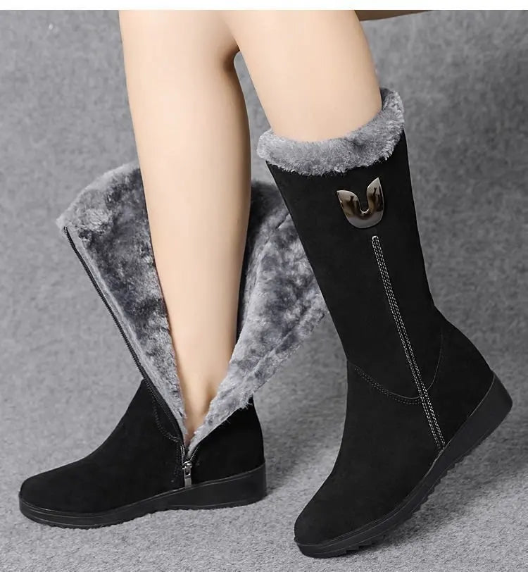 Warm Chelsea High Fur Boots for Women