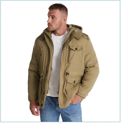 Thickened Multi-Pocket Mid-Length Casual Coat