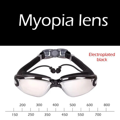 Anti-Fog Myopia Swimming Goggles HD Silicone Eyewear for Adults