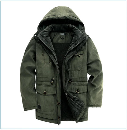 Thickened Multi-Pocket Mid-Length Casual Coat