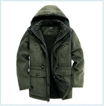 Thickened Multi-Pocket Mid-Length Casual Coat