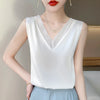 Elegant Women's Silk Chiffon Camisole with Lace V-neck