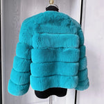 Women's High-Quality Faux Fox Fur Coat