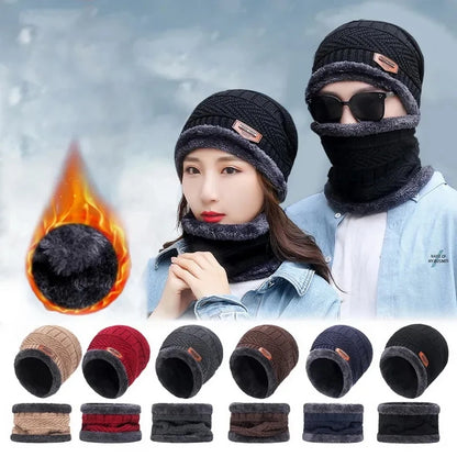 Winter Knit Hat & Scarf Set for Men