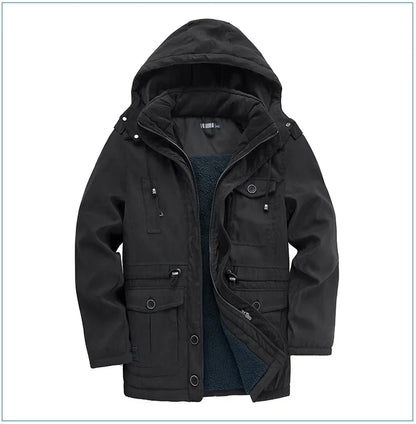 Thickened Multi-Pocket Mid-Length Casual Coat