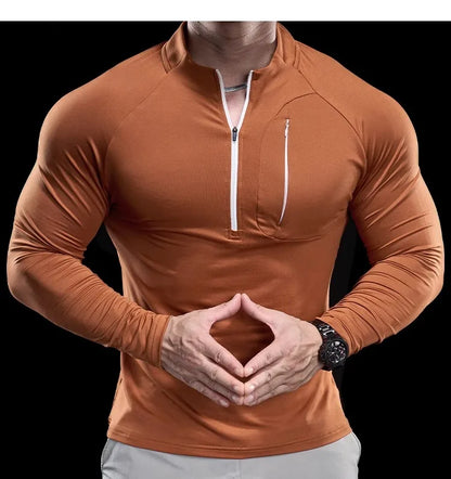 Men's Quick-Dry Long-Sleeve Gym T-Shirt