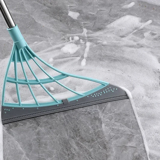 Silicone Floor Broom for Hair and Dust, Non-Stick Sweeper for Bathroom