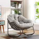 Comfy Wicker Egg Chair with Thick Cushion for Outdoor Relaxation