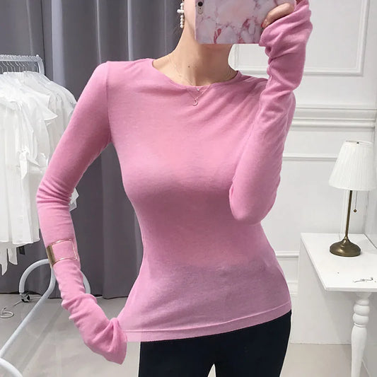 Shintimes Women’s Sexy Slim-Fit Long Sleeve T-Shirt