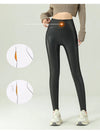 High-Waist PU Leather Fleece Leggings Warm & Stylish