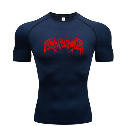 Men’s Summer Compression Short Sleeve Fitness T-Shirt – Quick-Dry Gym Top
