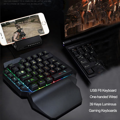 RGB One-Handed 39-Key Gaming Keyboard with Ergonomic Design