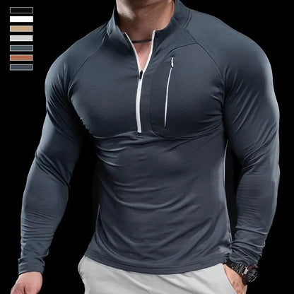 Men's Quick-Dry Long-Sleeve Gym T-Shirt