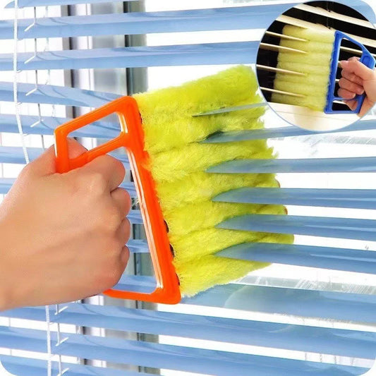 Multi-Purpose Blinds and Window Cleaning Brush with Sponge and Duster