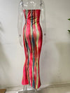 Sexy Slim Fit Printed Bandage Long Dress