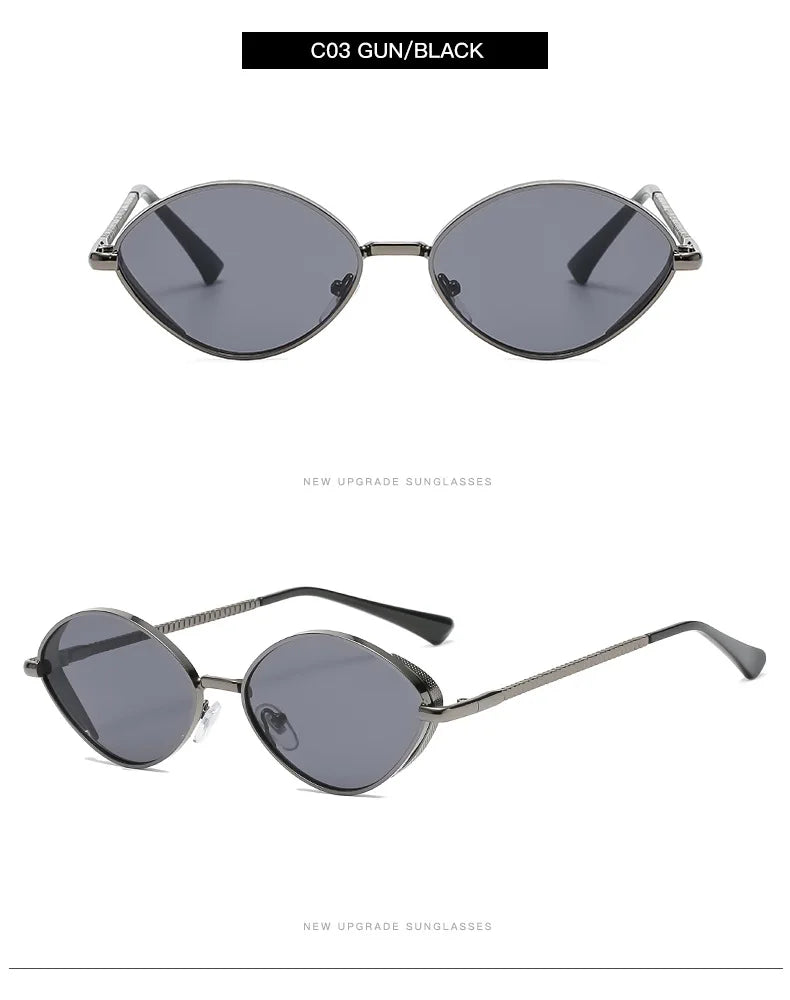 Women’s Oval Sunglasses with Diamond Thread Legs