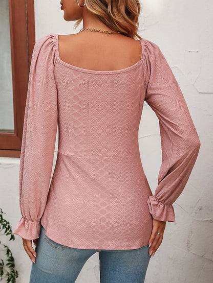 Sexy V-Neck A-Line Blouse with Drawstring Waist