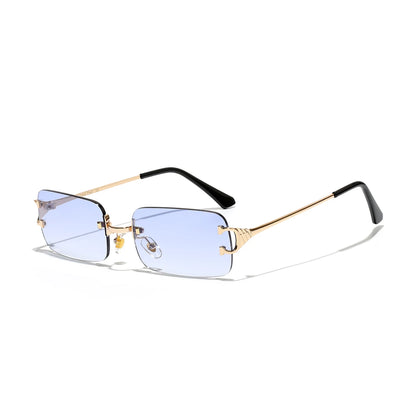 Ruiao 2025 Rimless UV400 Sunglasses – Unisex Designer Square Shades
