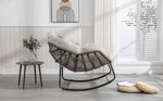 Comfy Wicker Egg Chair with Thick Cushion for Outdoor Relaxation