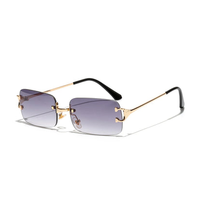 Ruiao 2025 Rimless UV400 Sunglasses – Unisex Designer Square Shades