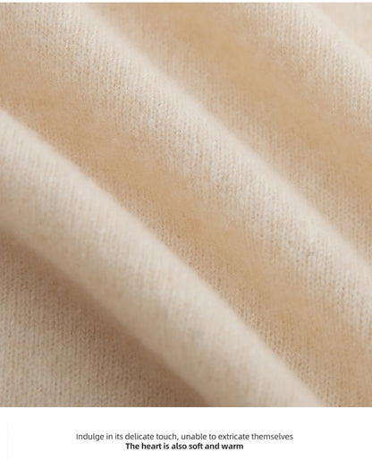 Pure Wool Men's Slim-Fit Round Neck O-Neck Cashmere Sweater