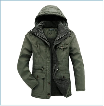 Thickened Multi-Pocket Mid-Length Casual Coat