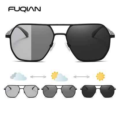 Luxury Photochromic Polarized Sunglasses for Men and Women UV400 Metal Frame