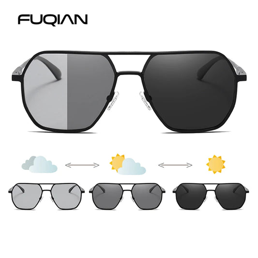Luxury Photochromic Polarized Sunglasses for Men and Women UV400 Metal Frame