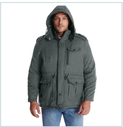 Thickened Multi-Pocket Mid-Length Casual Coat