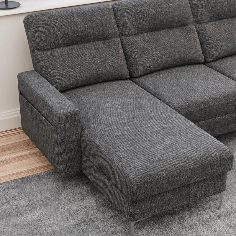 Convertible U-Shaped Modular Sofa Set with Double Chaise