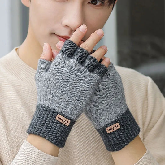 Men’s Winter Fingerless Knitted Gloves