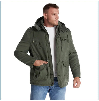 Thickened Multi-Pocket Mid-Length Casual Coat