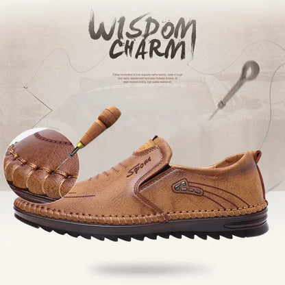 Men’s Handmade Leather Flats – Soft Sole Casual Business Moccasins