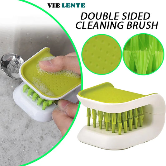 Two-Sided U-Shaped Cleaning Brush for Seat Belts and Kitchen Tools
