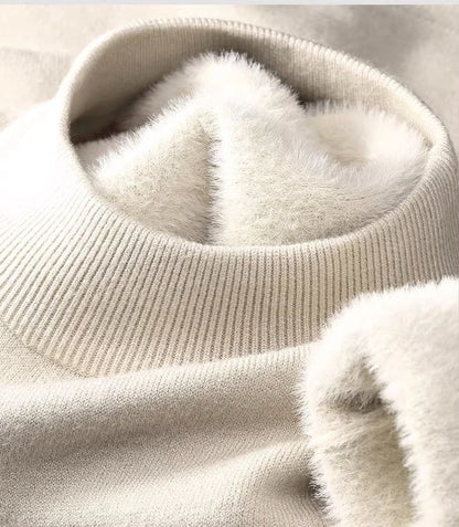 Plush Men's Knitted Turtleneck Sweater