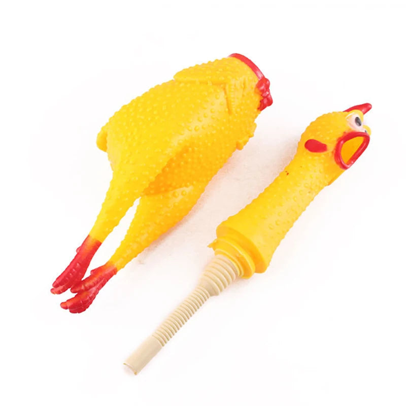 Squeaky Screaming Chicken Dog Chew Toy