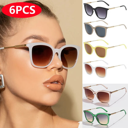 Classic Vintage Square Sunglasses for Men and Women with Alloy Frame