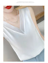 Elegant Women's Silk Chiffon Camisole with Lace V-neck