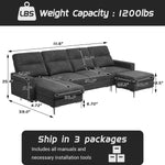 Convertible U-Shaped Modular Sofa Set with Double Chaise