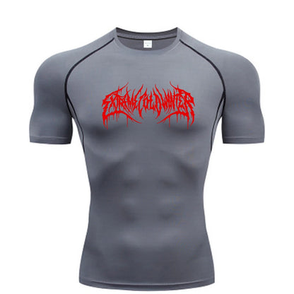 Men’s Summer Compression Short Sleeve Fitness T-Shirt – Quick-Dry Gym Top