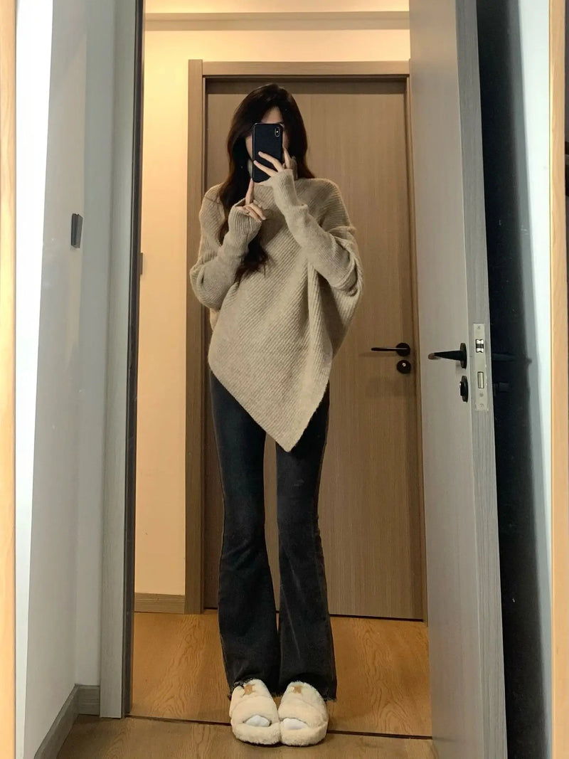 Luxe 100% Cashmere Turtleneck Sweater for Women