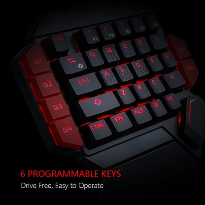 Ergonomic One-Handed RGB Gaming Keyboard – 35-Key USB Wired Mini Keypad
