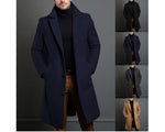 Luxury Men's Wool Trench Coat - Mid-Long Business Overcoat